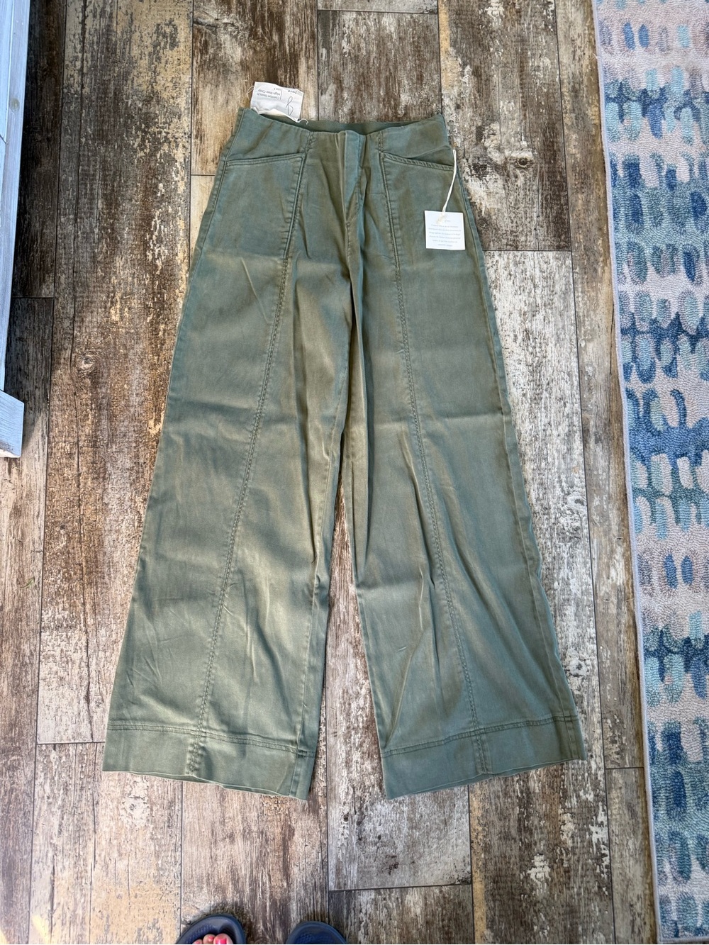 2 for $30 sale: NWT Joie army green comfort stretch high rise wide leg pants - 4